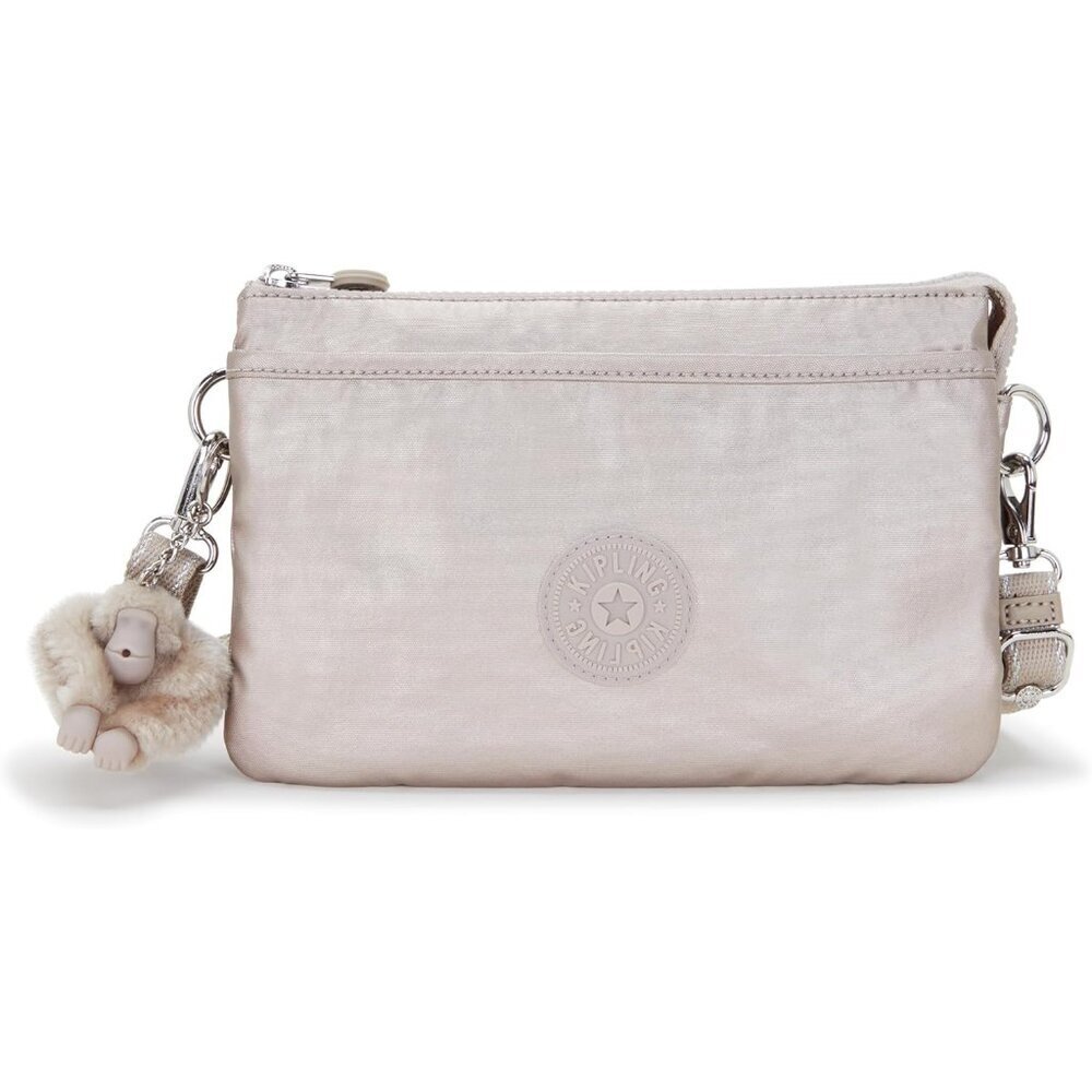 Women's Crossbody Bag Nylon Metallic Glow Zipper Closure Lightweight
